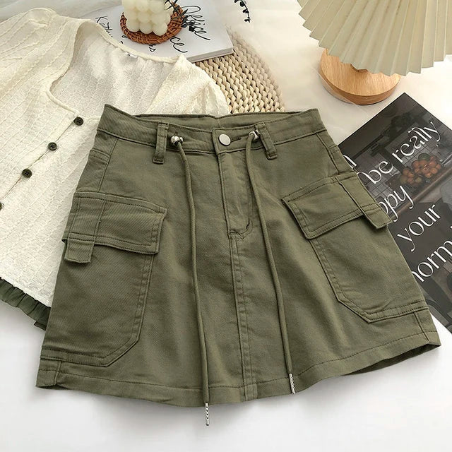 EB | Damen Minirock mit Hoher Taille In A-Linie
