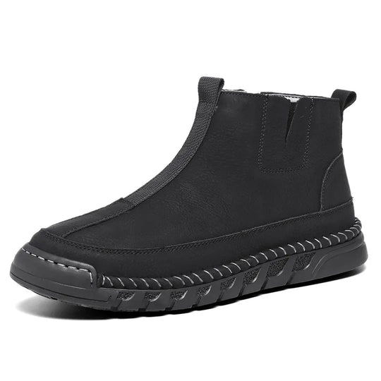 EB | Damen Casual Handgenähte Rutschfeste Warme Seitenreißverschluss Slipper Stiefel