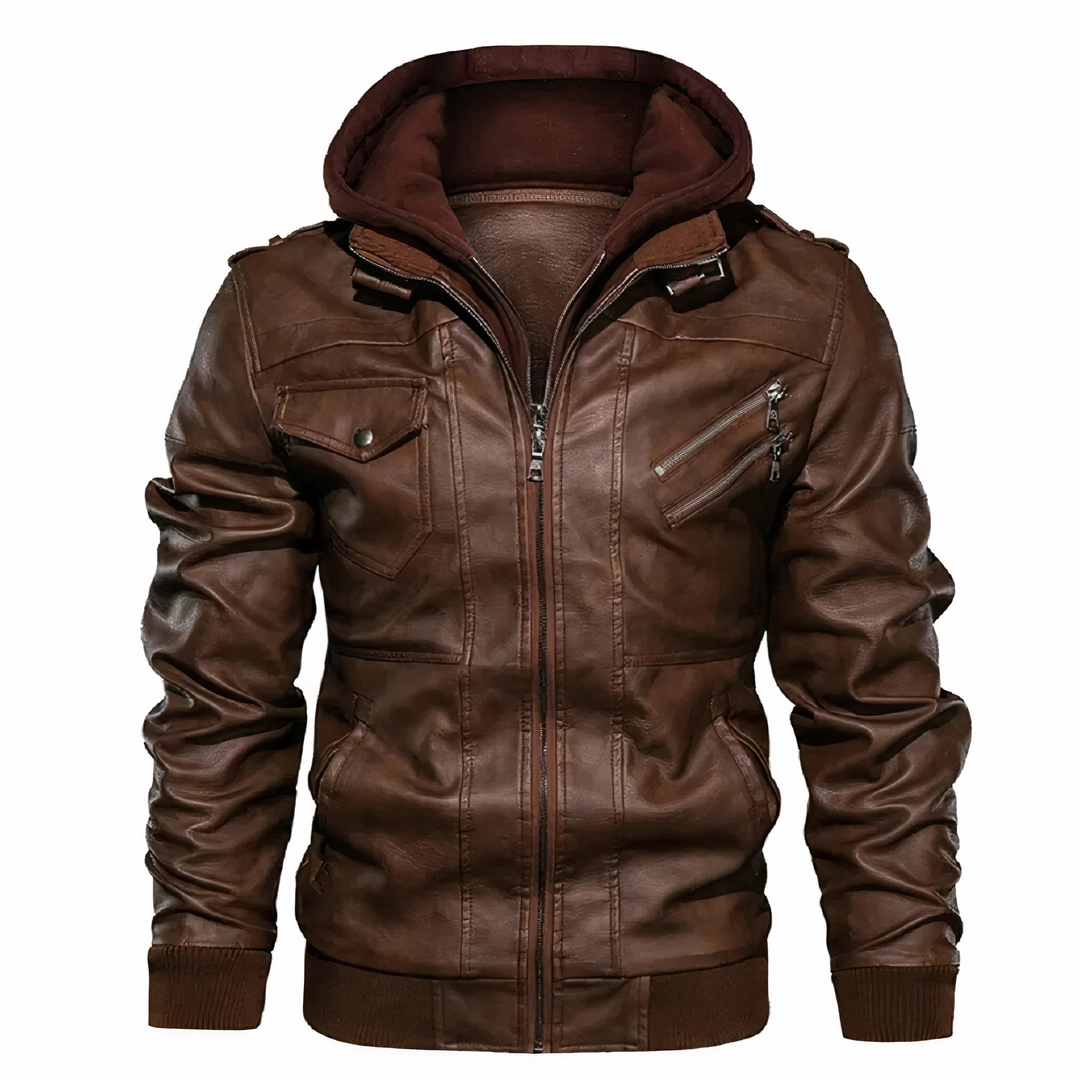 EB | Motorradjacke aus Kunstleder für Herren