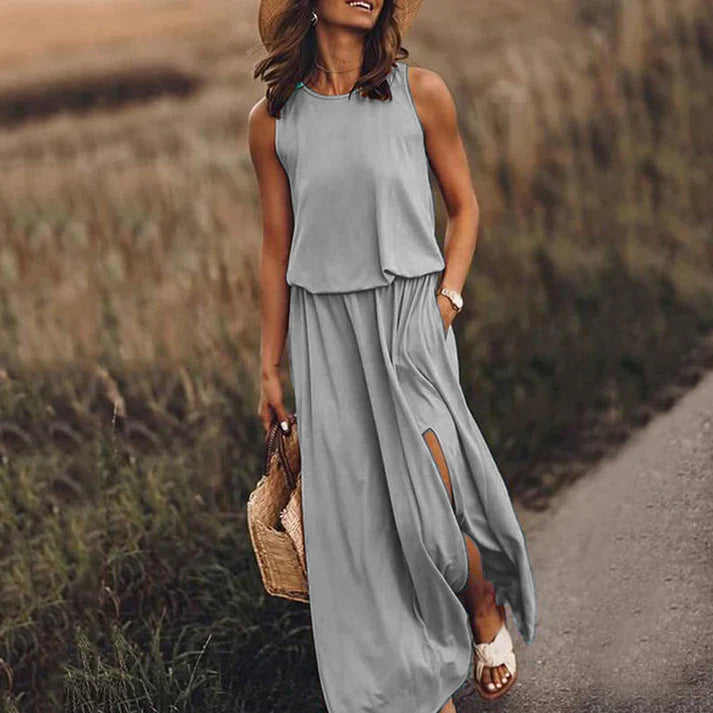 EB – entspanntes weißes maxikleid