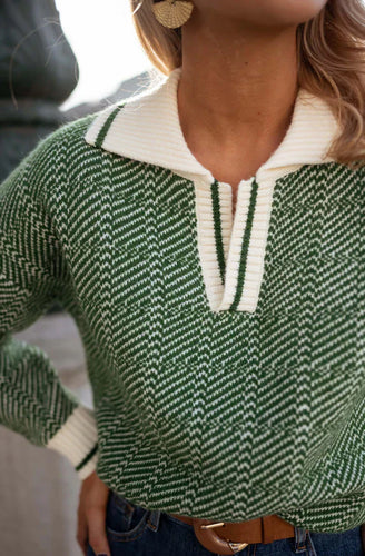 EB | Strickpullover mit Kontrastkragen Lässige Passform Zeitlos und Bequem