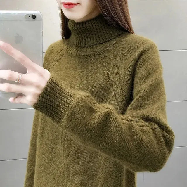 EB | Klassischer Rollkragenpullover Wollmischung Warm und Stilvoll