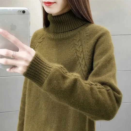 EB | Klassischer Rollkragenpullover Wollmischung Warm und Stilvoll