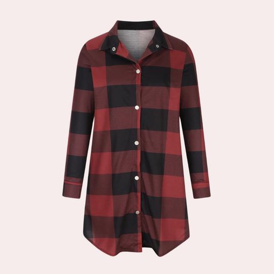 EB | Kariertes Herbstjacke in Midilänge für Damen