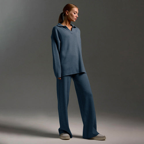 EB | Damen-Loungewear-Set - Oversized Sweatshirt und lockere Hose