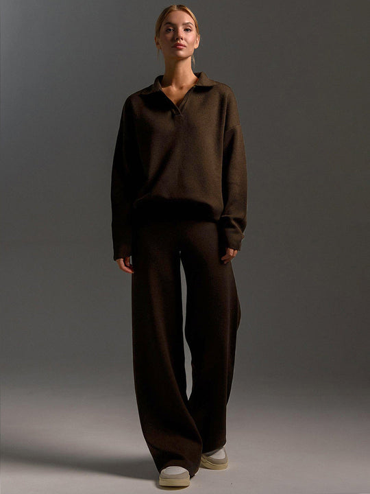 EB | Damen-Loungewear-Set - Oversized Sweatshirt und lockere Hose