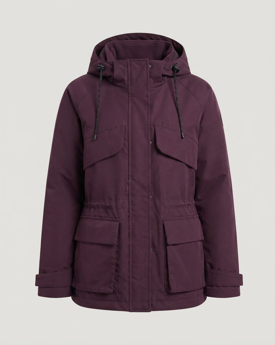 Damen nan kurzer boxy Parka mit multifunktionalen Aufsatztaschen, verstellbarer Kapuze und winddichter Thermofüllung EB