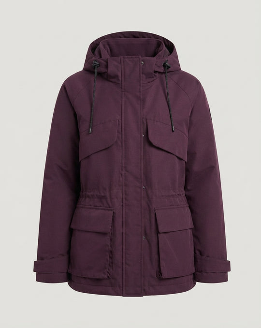 Damen nan kurzer boxy Parka mit multifunktionalen Aufsatztaschen, verstellbarer Kapuze und winddichter Thermofüllung EB