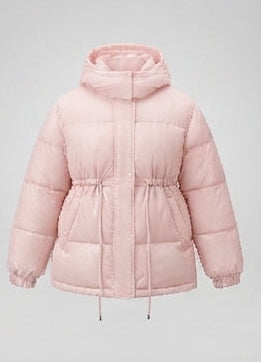 Damen nan wattierter Kapuzenparka im Boxy‑Schnitt mit taillierendem Tunnelzug EB