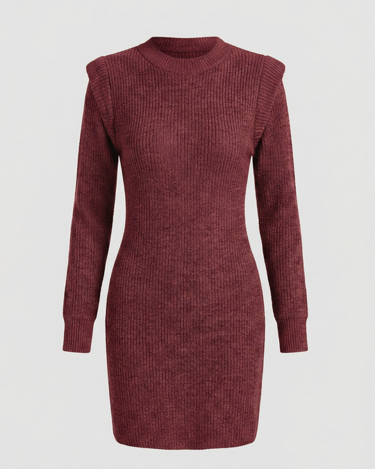 Elegantes Figurbetontes Strick Midikleid | EB