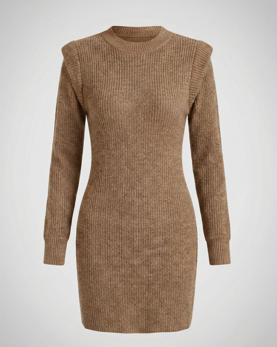 Elegantes Figurbetontes Strick Midikleid | EB