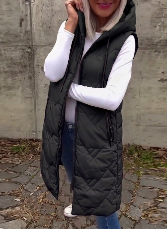 EB | Lässige Steppjacke mit Kapuze und Reißverschluss