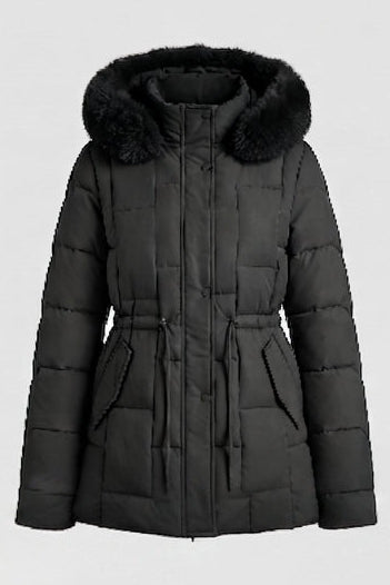 Damen nan wattierter Kapuzenparka mit abnehmbarem Kunstfellbesatz, taillierbarem Kordelzug und thermoisolierender Wattierung EB