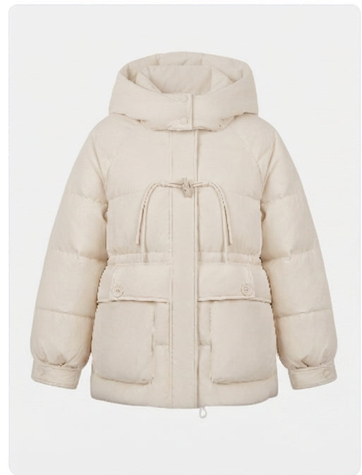 Damen nan kurzer Oversize-Winterparka mit voluminöser Thermowattierung, hohem Stehkragen und extragroßen Pattentaschen EB