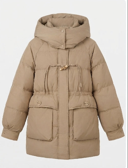 Damen nan kurzer Oversize-Winterparka mit voluminöser Thermowattierung, hohem Stehkragen und extragroßen Pattentaschen EB
