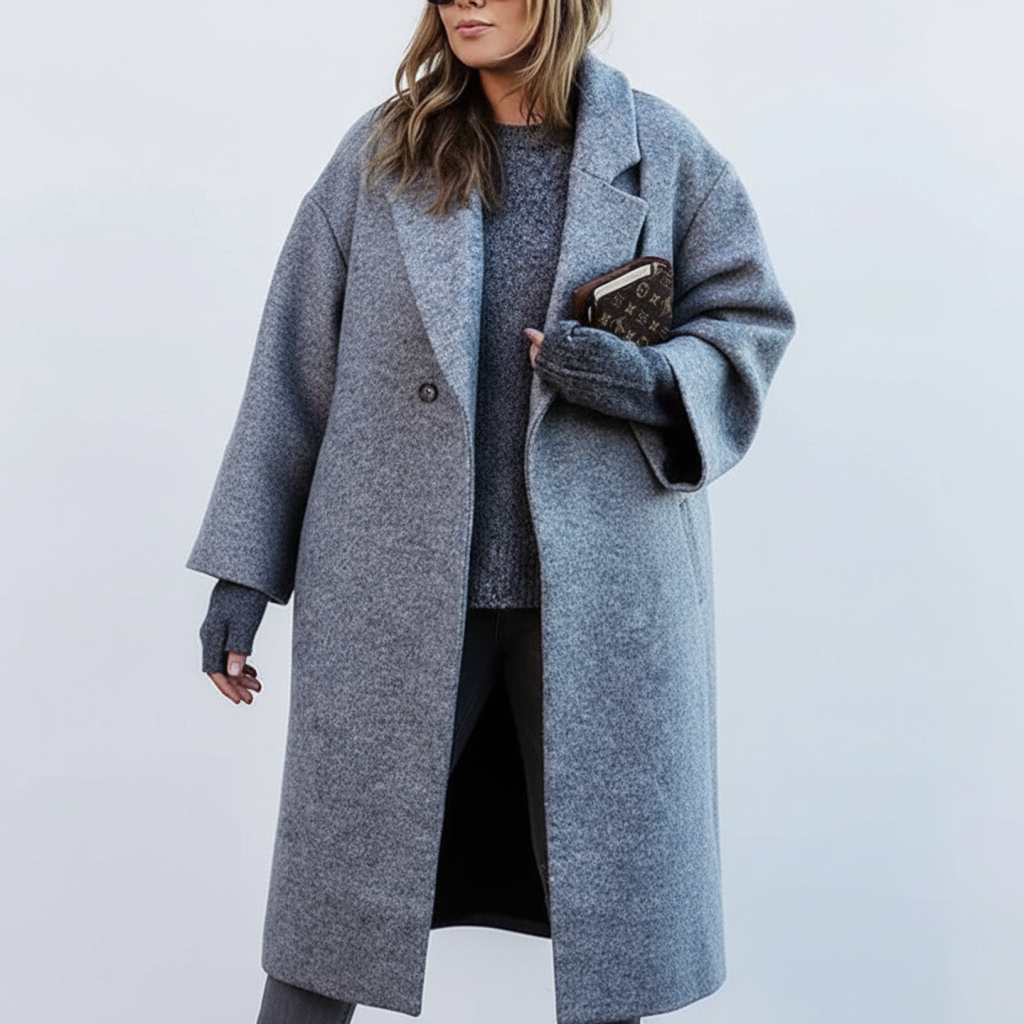 Damen Lange Wollmantel | Große Größen