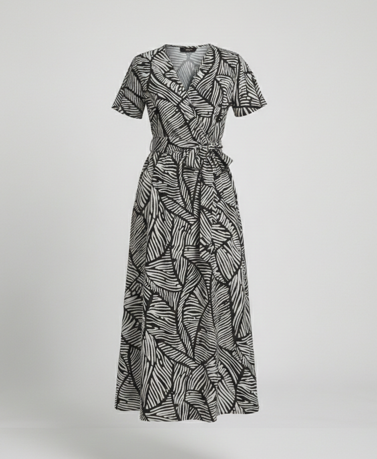 Maxikleid Damen Zebra Print