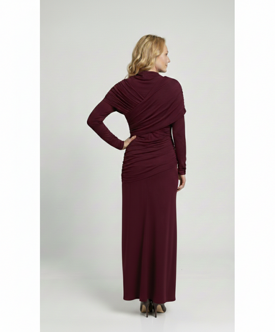 Damen Maxikleid mit Drapierung