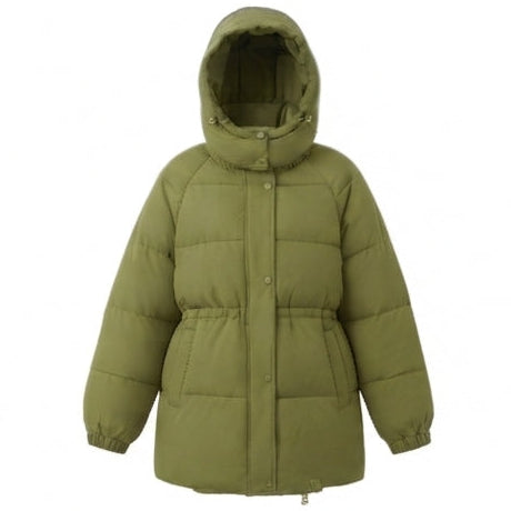 Damen nan kompakter Outdoor-Steppmantel mit hochgezogenem Kragen, Kinnschutz und elastischen Bündchen EB