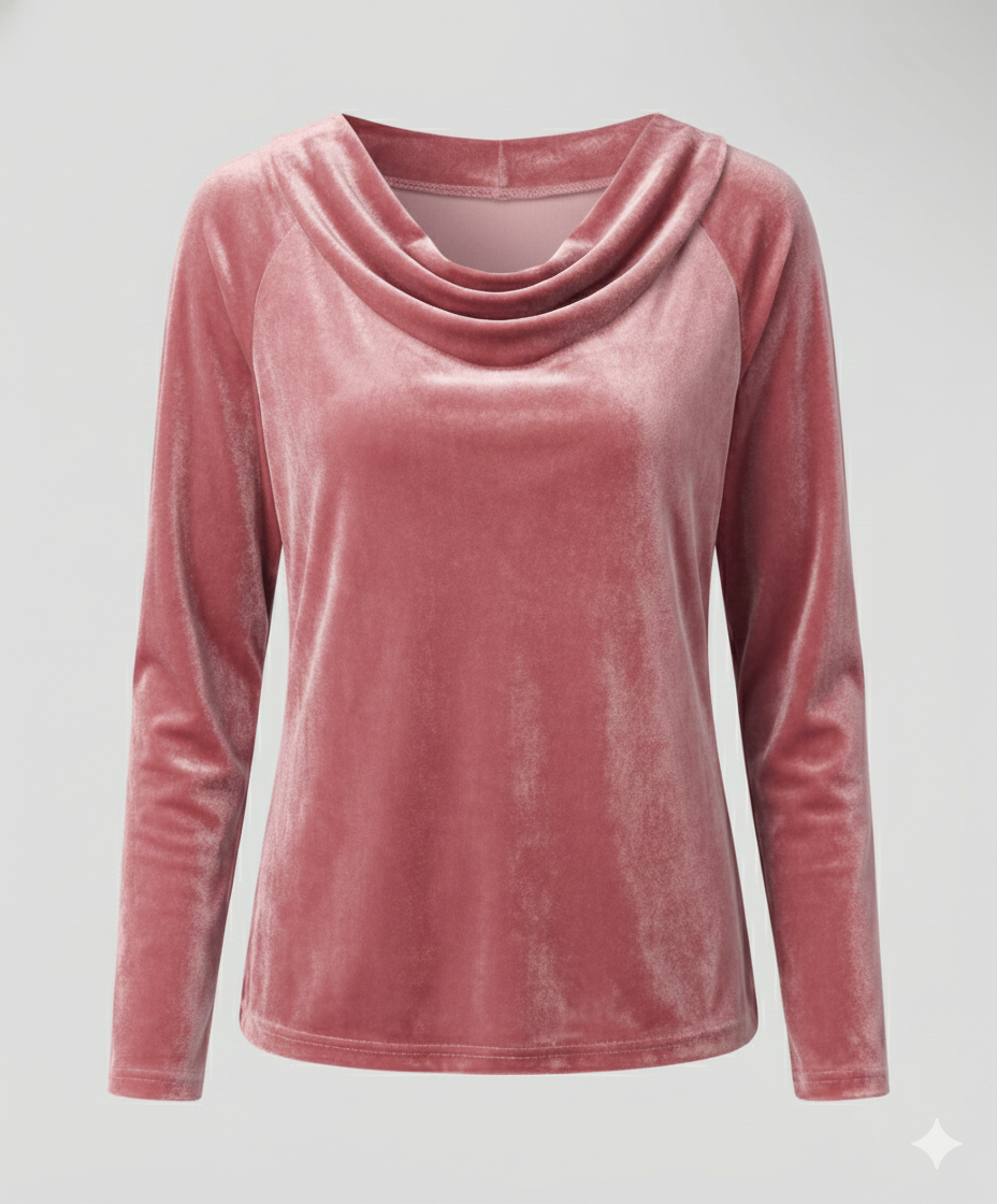 Elegantes Samtshirt Damen Lässig | EB