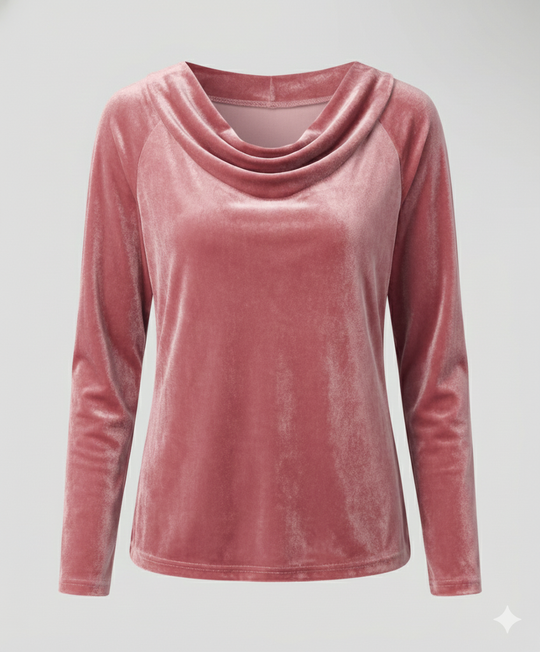 Elegantes Samtshirt Damen Lässig | EB