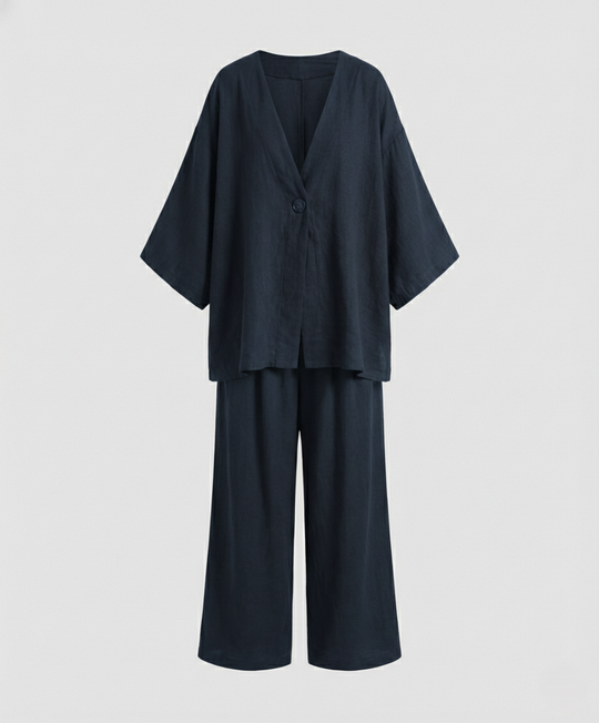 Zweiteiler Set Damen mit Oversized Bluse