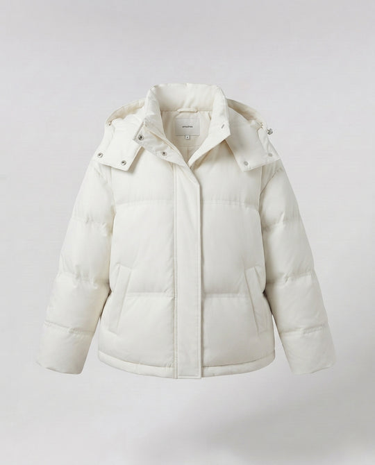 Damen nan boxy wattierter Kurz-Steppanorak mit ergonomischer Kapuzenblende und extra großen Pattentaschen EB