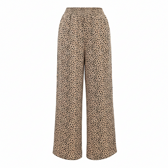 Damen weite Leinenhose mit elastischem Bund und lässigem Schnitt EB