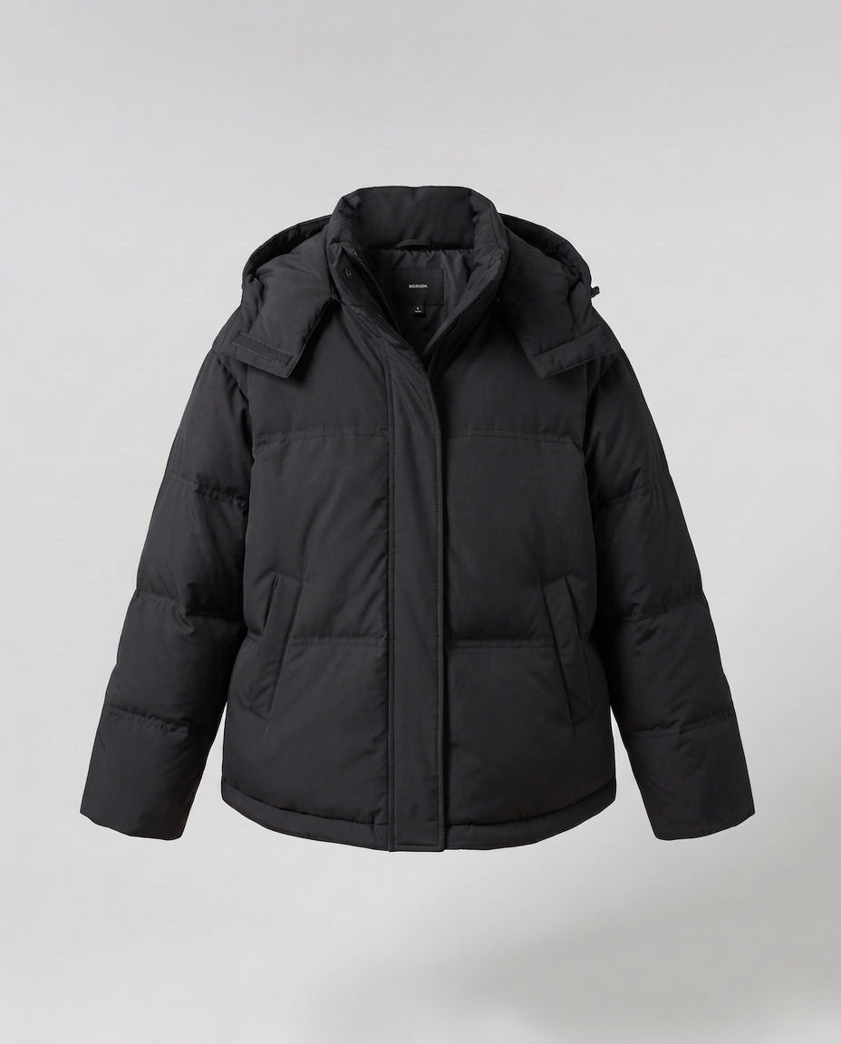 Damen nan boxy wattierter Kurz-Steppanorak mit ergonomischer Kapuzenblende und extra großen Pattentaschen EB