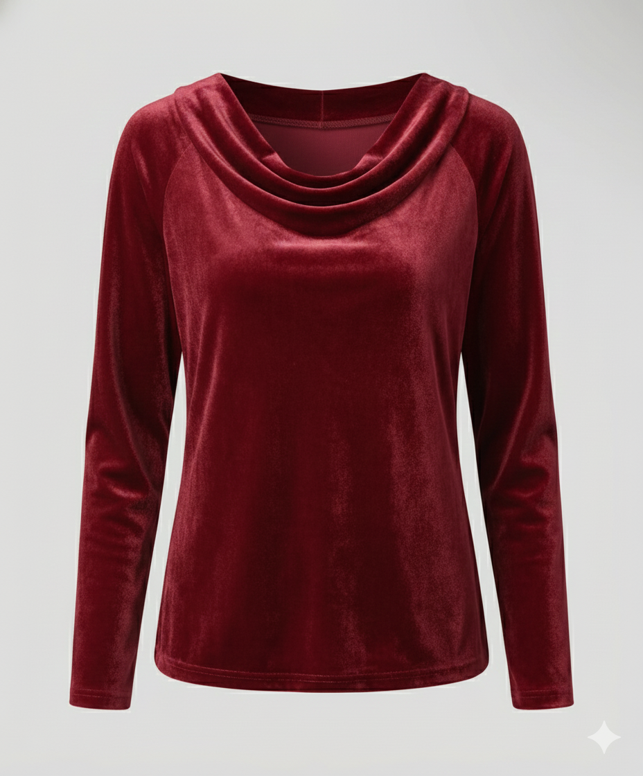 Elegantes Samtshirt Damen Lässig | EB
