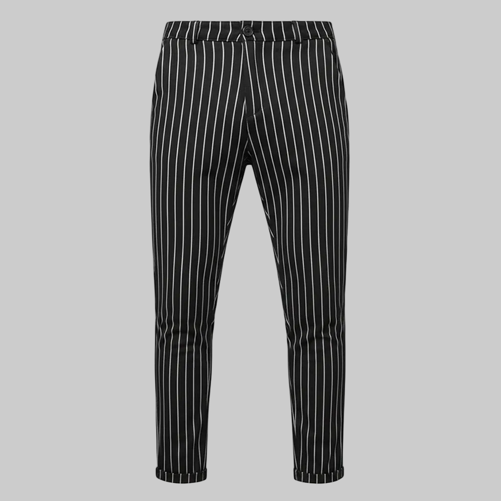 Herren stylische und bequeme Slim-Fit Hose mit gestreiftem Design EB