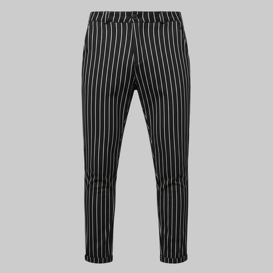 Herren stylische und bequeme Slim-Fit Hose mit gestreiftem Design EB