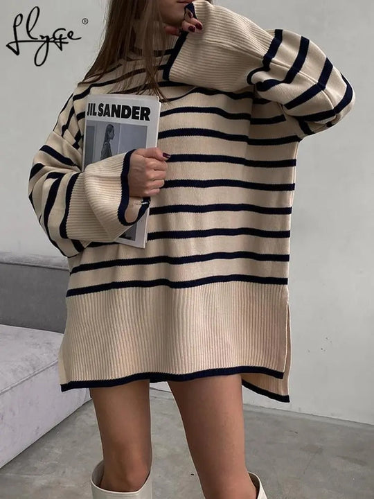 EB | Gestreifter Rollkragenpullover