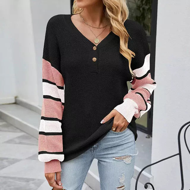 EB | Patchwork Strickpullover im Modischen Stil