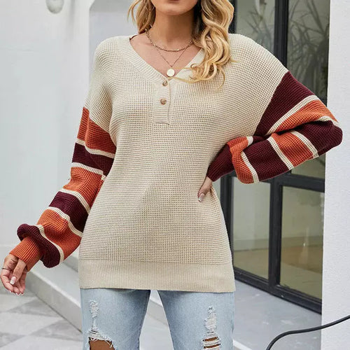 EB | Patchwork Strickpullover im Modischen Stil