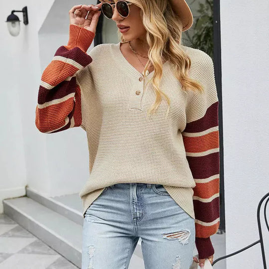EB | Patchwork Strickpullover im Modischen Stil