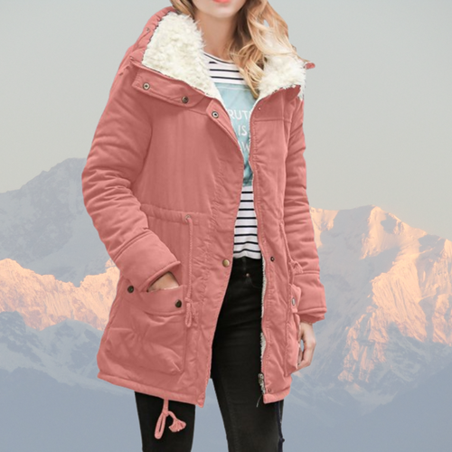 EB | Parka-Jacke Wasserabweisend Plüschgefüttert Mit Kapuze Verstellbare Taille Mittellang