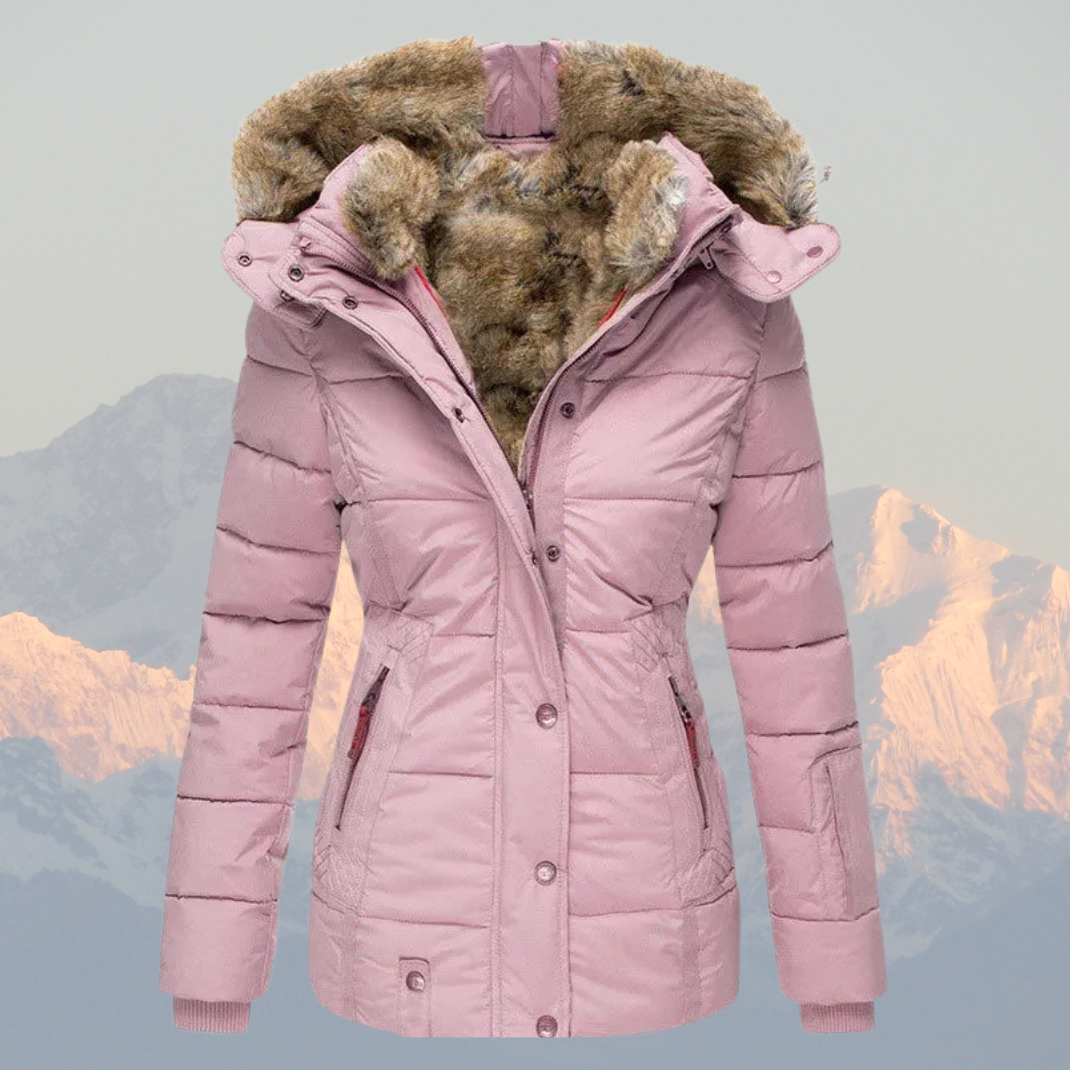 EB | Daunen-Puffermantel mit Kapuze aus Kunstpelz Warm, Wasserdicht & Isoliert Winterjacke
