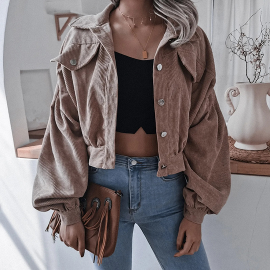 EB | Modische Kurzjacke Aus Corduroy