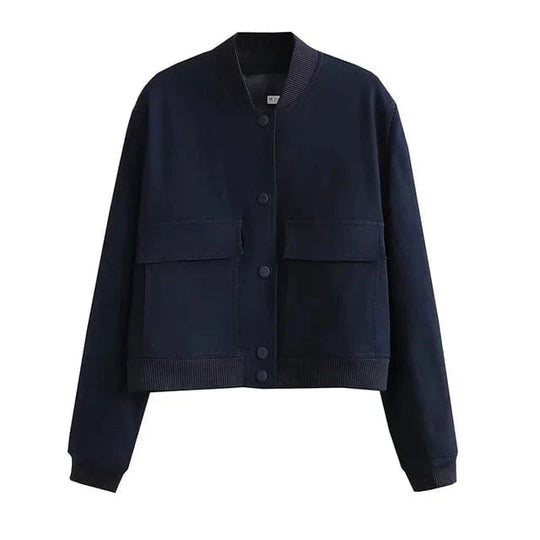 EB | Damen Cropped Button-Down Bomberjacke
