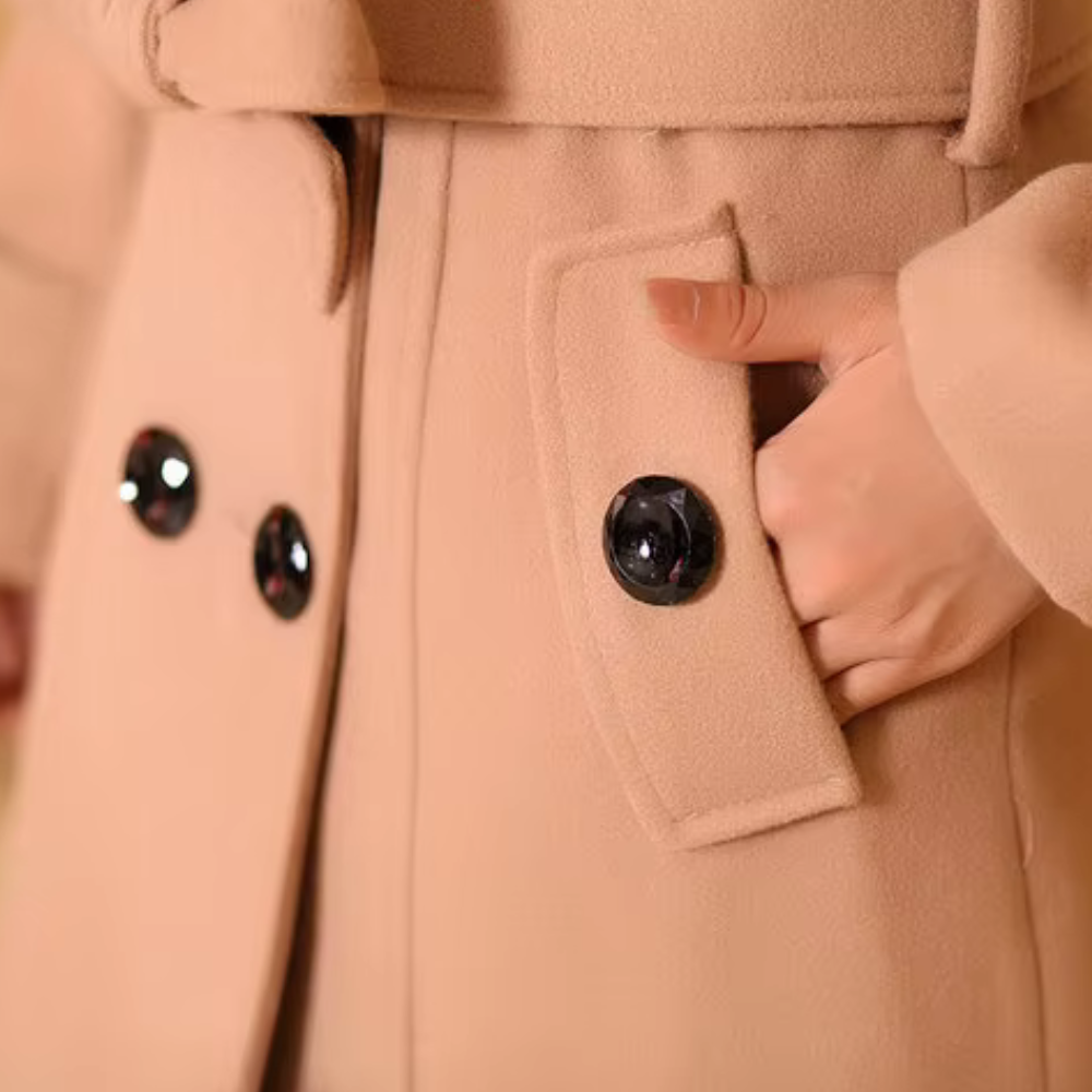 EB | Doppelt Brechender Trenchcoat - Wollmischung - Maßgeschneiderte Passform - Kunstfellkragen