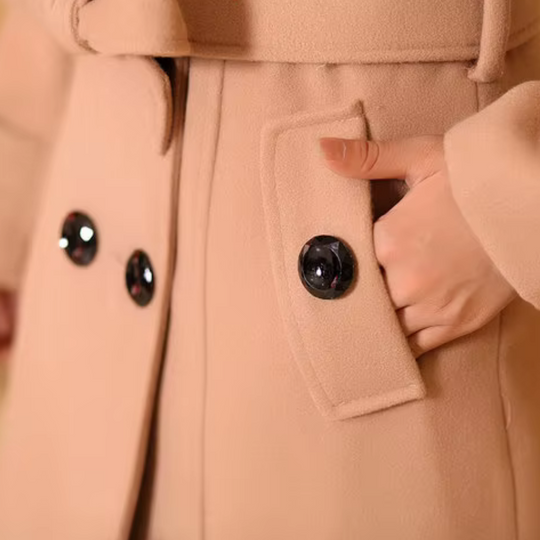 EB | Doppelt Brechender Trenchcoat - Wollmischung - Maßgeschneiderte Passform - Kunstfellkragen