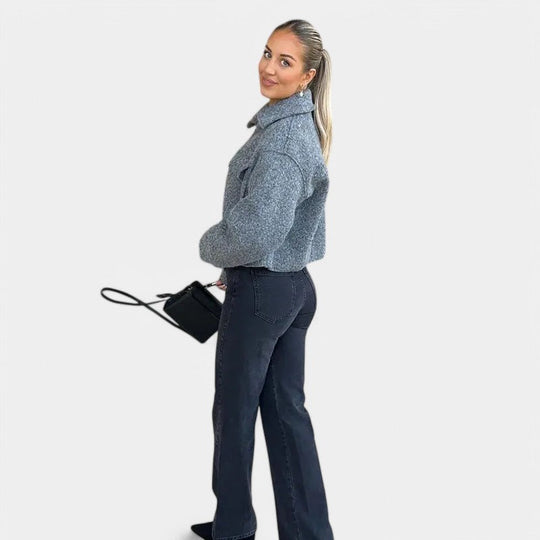 EB | Schicke Damen Wolljacke mit Kurzer Passform und Taschendetails