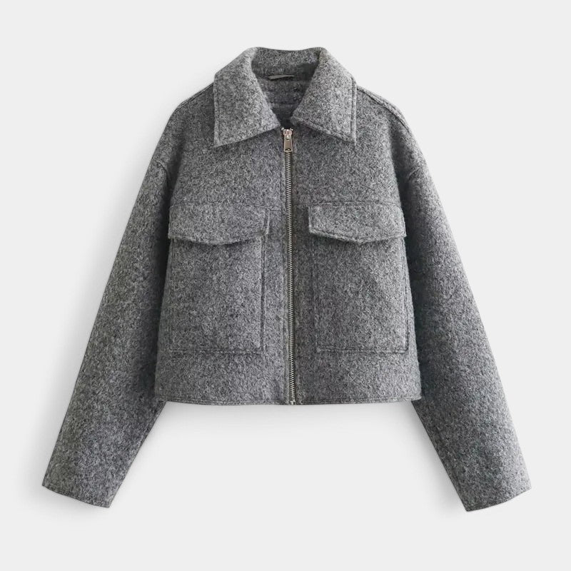EB | Schicke Damen Wolljacke mit Kurzer Passform und Taschendetails