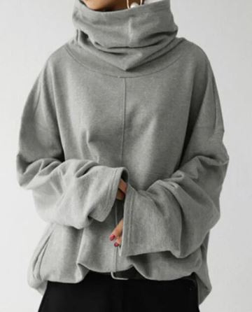 EB | Damen Langarm-Turtleneck-Sweatshirt mit Taschen