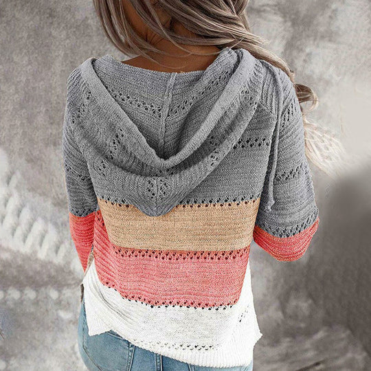 EB | Strickpullover mit Kapuze Atmungsaktives Material Lässiger Stil
