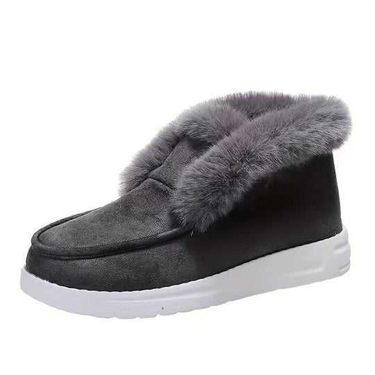 EB | Winter Flach Schuh Dick-Sohlige Samt Slipper Schnee Stiefel