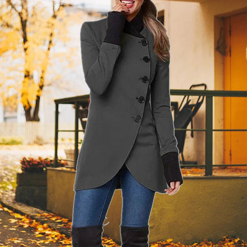 EB | Jacke mit Stehkragen für Damen - Knopfverschluss