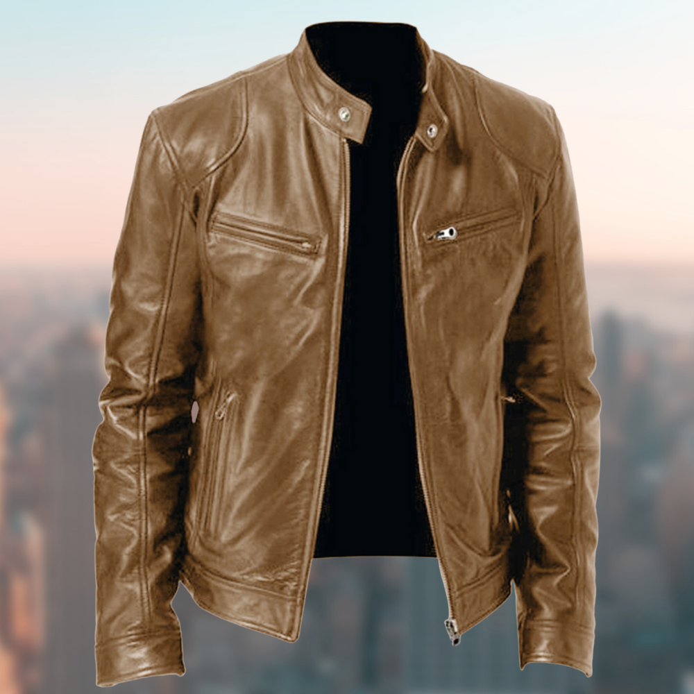 EB | Premium Langlebige Herren-Lederjacke mit Modernem Schnitt