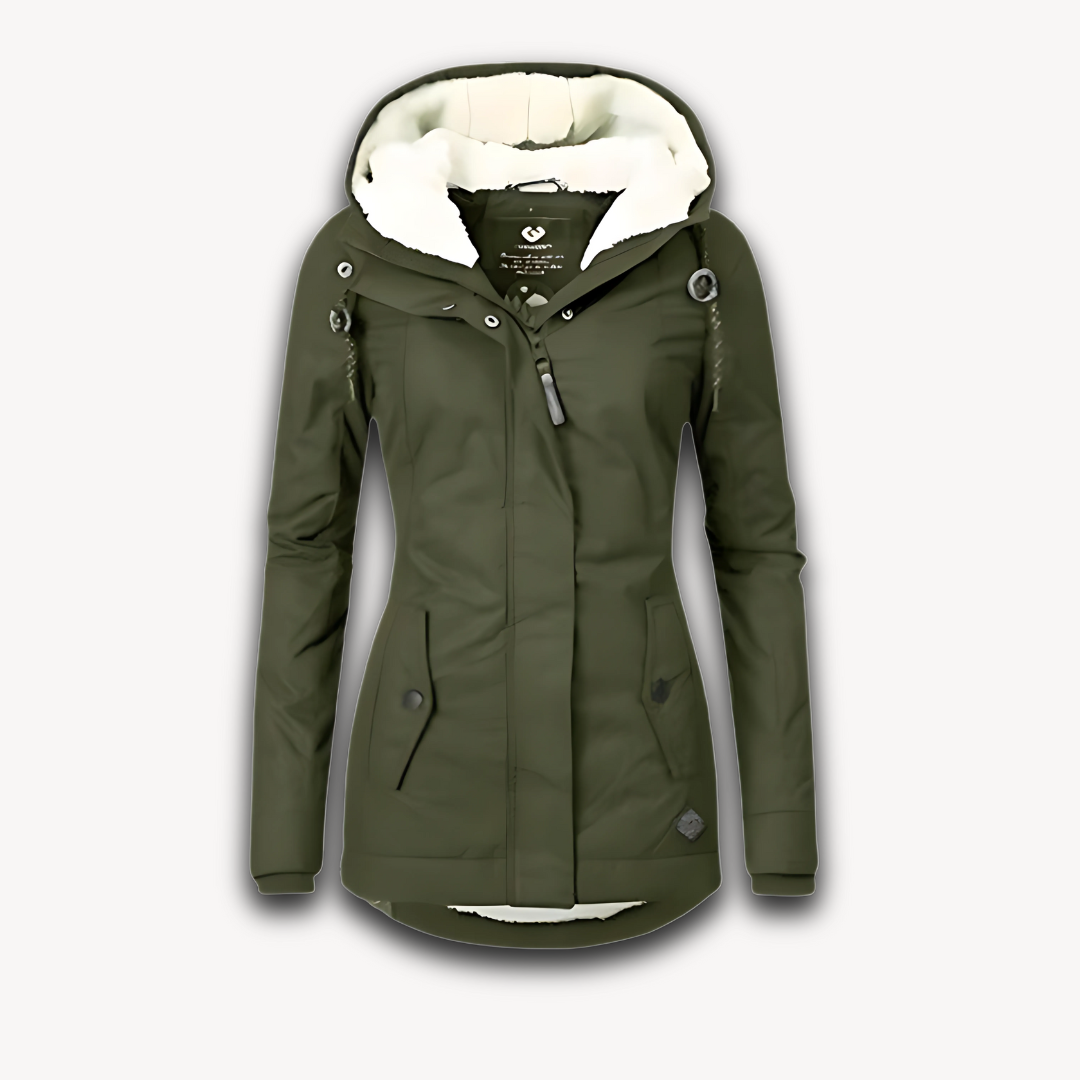 EB | Damen Wasserdichte Winterjacke mit Kunstfellfutter